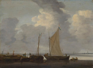 Jeronymus van Diest - A calm with fishermen unloading their catch.webp