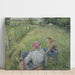 Reproducción del cuadro Jóvenes campesinas descansando en los campos cerca de Pontoise - Camille Pissarro