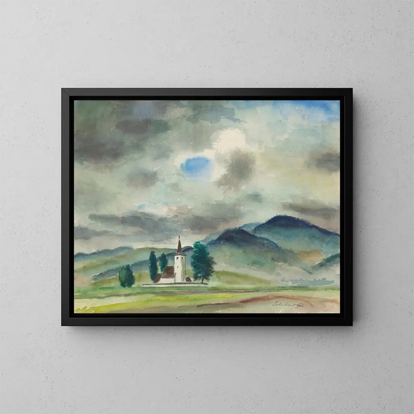 Paisaje alrededor de Varn - Julius Schubert — cuadro enmarcado en la pared