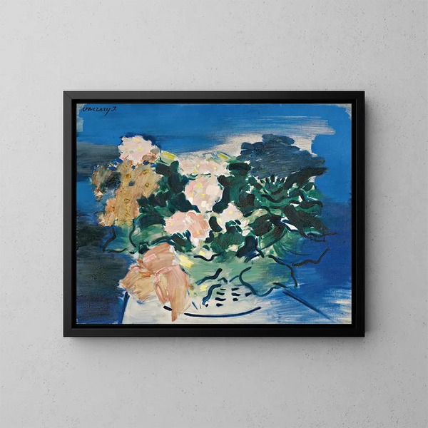 de Florero con flores - János Vaszary — cuadro enmarcado en la pared