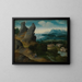 Paisaje con la Huida a Egipto - Joachim Patinier — cuadro enmarcado en la pared