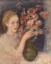 Girl at a table with flowers - Joachim Weingart — artwork view