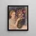 Girl at a table with flowers - Joachim Weingart — framed artwork on a wall