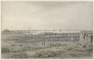 Joannes Dijkhoff jr - Rivierlandschap met palissaden.webp