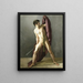 Warrior with drawn sword - Joannes Echarius Carolus Alberti — framed artwork on a wall