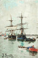Bateaux dans un puerto - Joaquín Sorolla — vista de la obra