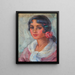 Retrato de una mujer - Joaquín Sorolla — cuadro enmarcado en la pared
