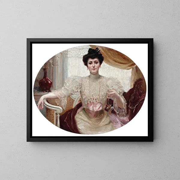 Portrait of Luisa Martinez de Tejeda - Joaquín Sorolla — framed artwork on a wall
