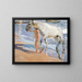 El baño de los caballos - Joaquín Sorolla — cuadro enmarcado en la pared