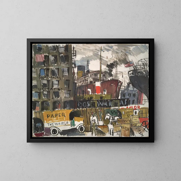 Quais de Nueva York - Joaquín Torres-García — cuadro enmarcado en la pared