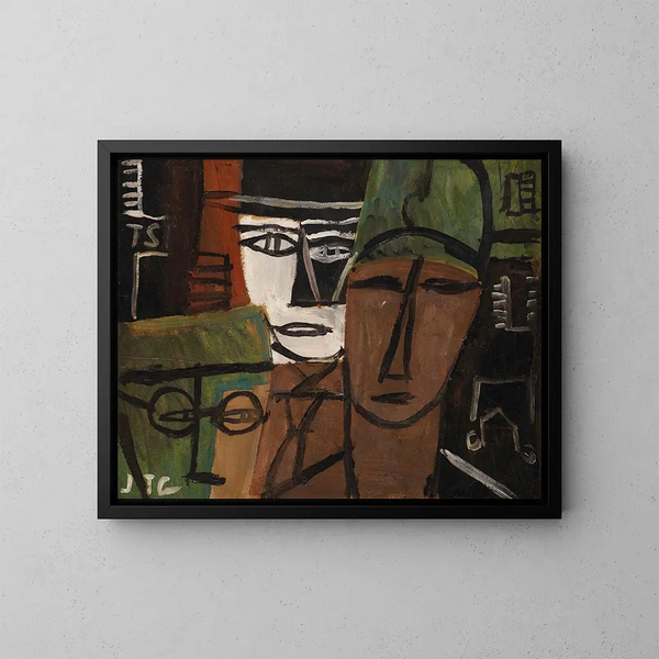 Têtes - Joaquín Torres-García — cuadro enmarcado en la pared