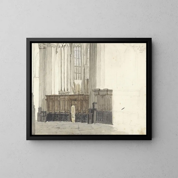 la Capilla de los Draperos en la Nueva Iglesia de Ámsterdam - Johan Adolph Rust — cuadro enmarcado en la pared