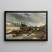Bateau-Lavoir near the Pont-Neuf Paris - Johan Barthold Jongkind — framed artwork on a wall