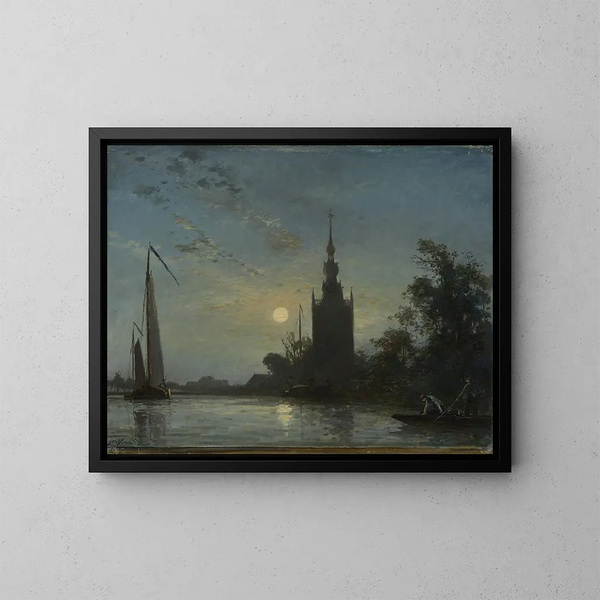 L'église d'Overschie - Johan Barthold Jongkind — framed artwork on a wall