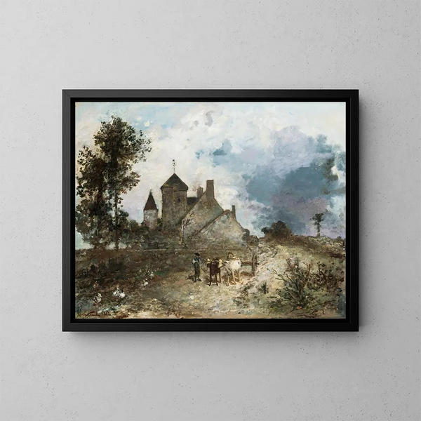 El Castillo Nivre - Johan Barthold Jongkind — cuadro enmarcado en la pared