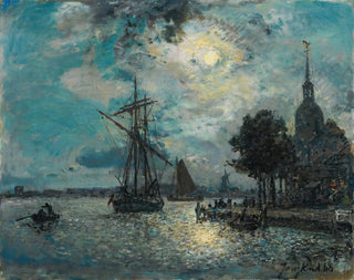 Johan Barthold Jongkind - Le Port De Dordrecht Au Clair De Lune.webp