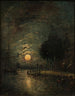 Vista a la luz de la luna de Dordrecht - Johan Barthold Jongkind — vista de la obra