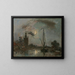Overschie au clair de lune - Johan Barthold Jongkind — framed artwork on a wall