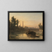 View of a river in France, probably near Pontoise - Johan Barthold Jongkind — framed artwork on a wall