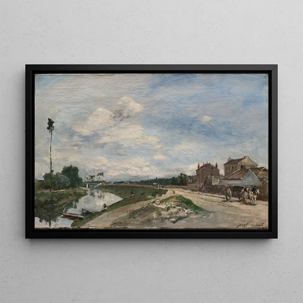 La Seine en Bas-Meudon - Johan Barthold Jongkind — cuadro enmarcado en la pared