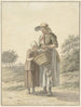 mujer y niña en un camino rural - Johan Christiaan Willem Safft — vista de la obra
