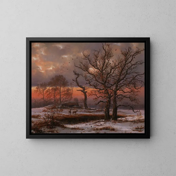 Johan Christian Dahl - Danish Winter Landscape with Dolmen.webp