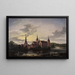 Château de Frederiksborg au clair de lune - Johan Christian Dahl — cuadro enmarcado en la pared