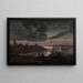 Larvik bajo la luz de la luna - Johan Christian Dahl — cuadro enmarcado en la pared