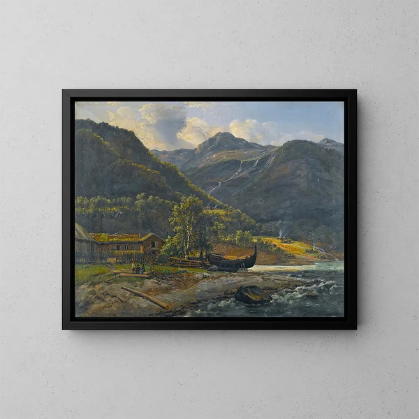 Vista en Skjolden en Lyster - Johan Christian Dahl — cuadro enmarcado en la pared