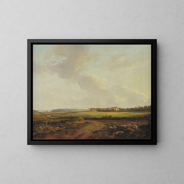 Vista de Engelholm en Prst en Zélande - Johan Christian Dahl — cuadro enmarcado en la pared