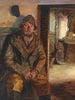 Interior painting with a fisherman - Johan Christopher Schlichtkrull — artwork view