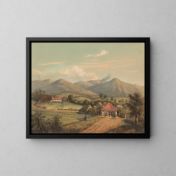 Vista de la carretera entre Buitenzorg y Preanger La gran carretera de Buitenzorg hacia las regencias de Preanger - Johan Conrad Greive — cuadro enmarcado en la pared