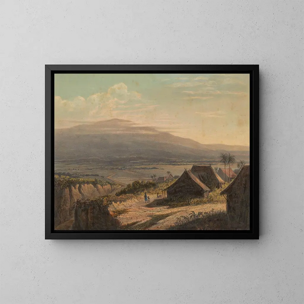Vista de un paisaje en Java, paisaje en la residencia de Bantam - Johan Conrad Greive — cuadro enmarcado en la pared