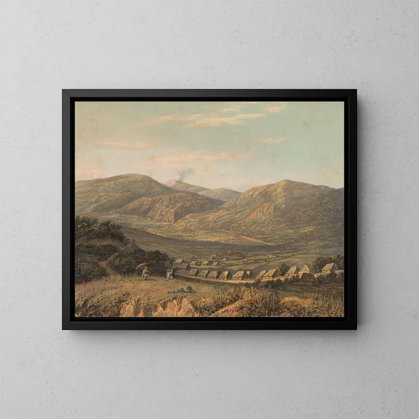Vista de las montañas Tengger - Johan Conrad Greive — cuadro enmarcado en la pared