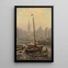 The Nieuwmarkt in foggy weather - Johan Conrad Greive — framed artwork on a wall