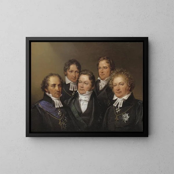 Johan Olof Wallin, Jns Jacob Berzelius, Frans Michael Franzén, Erik Gustaf Geijer y Esaias Tegnér - Johan Gustaf Sandberg — cuadro enmarcado en la pared