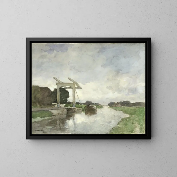 Pont-levis en Noorden - Johan Hendrik Weissenbruch — cuadro enmarcado en la pared