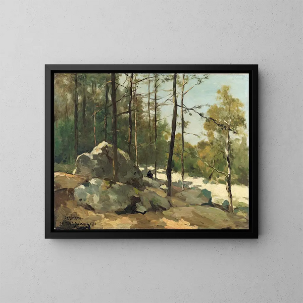 Vista boscoso cerca de Barbizon - Johan Hendrik Weissenbruch — cuadro enmarcado en la pared