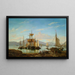 Ships in a port - Johan Jacob Bennetter — framed artwork on a wall