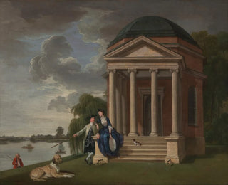 Johan Joseph Zoffany - David Garrick And His Wife By His Temple To Shakespeare Hampton.webp
