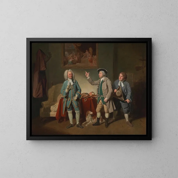 John Beard y John Dunstall en L'Amour dans un village - Johan Joseph Zoffany — cuadro enmarcado en la pared