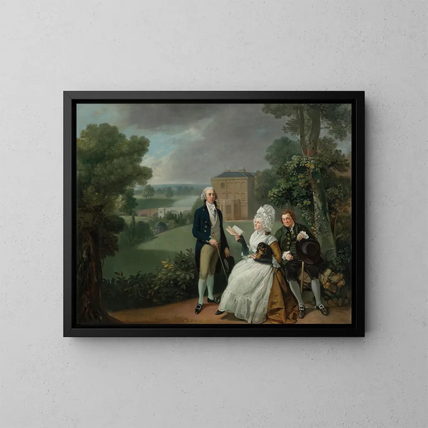 La familia Sayer de Richmond - Johan Joseph Zoffany — cuadro enmarcado en la pared