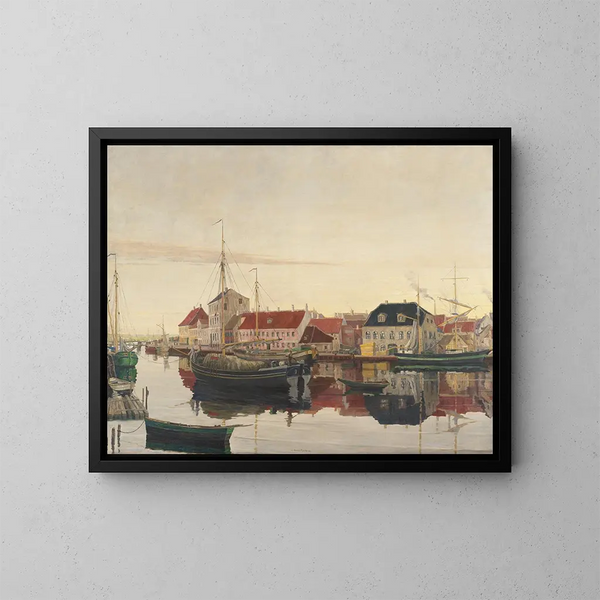 Puerto de Randers - Johan Rohde — cuadro enmarcado en la pared