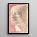 Study after the death mask of Napoleon - Johan Thomas Lundbye — framed artwork on a wall