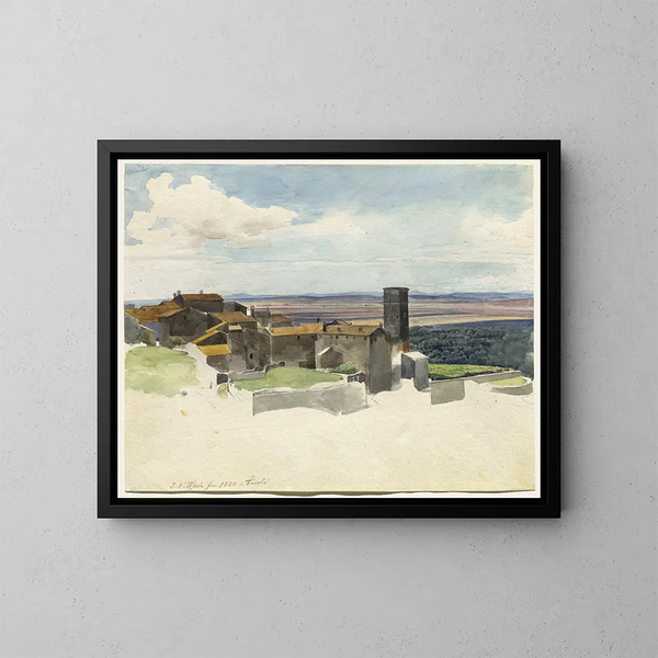 Tivoli and the Roman Countryside - Johann Adam Klein — framed artwork on a wall