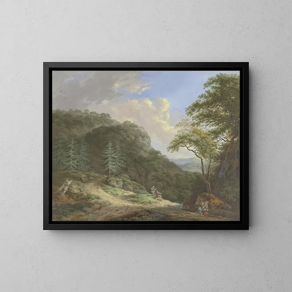 Mountain Landscape Painting - Johann Albrecht Friedrich Rauscher — framed artwork on a wall