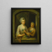 Una mujer y una niña en una ventana - Johann Andreas Herrlein — cuadro enmarcado en la pared