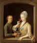 Una mujer y un joven en una ventana - Johann Andreas Herrlein — vista de la obra