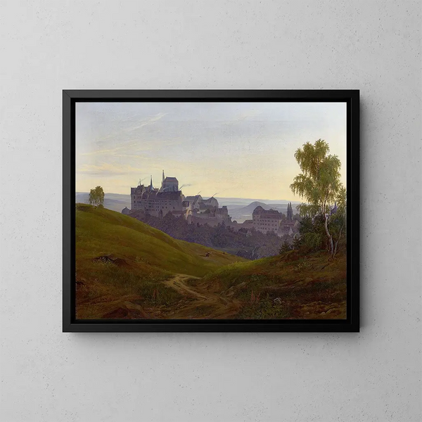 El castillo de Albrechtsburg en Meissen - Johann Anton Castell — cuadro enmarcado en la pared