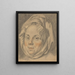Cabeza de una matrona - Johann Anton Tischbein — cuadro enmarcado en la pared